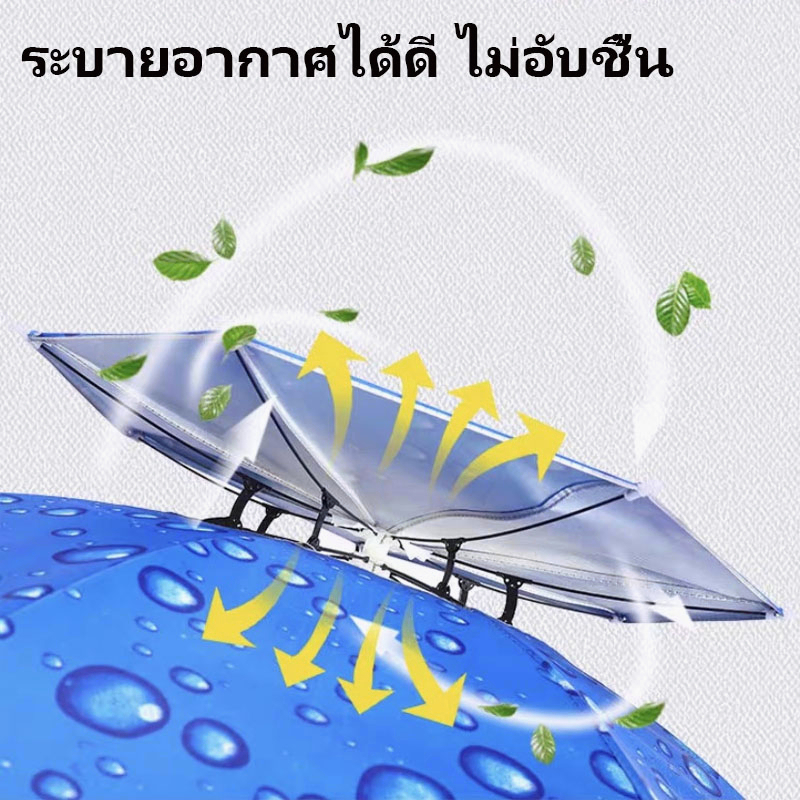 หมวกร่ม 95cmป้องกันรังสียูวี 2 ชั้นหมวกร่มขนาด ร่มและอุปกรณ์กันน้ำ กว้าง90cm ร่มตกปลา ร่มพับ ร่ม Umbrella Protection Cap - รูปที่ 4
