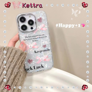 💜Kettra💜ป้องกันการหล่น ขอบเต็ม iPhone 11 14 pro max เคสใส โบว์หูกระต่าย เลเซอร์ หวานสวย เล็กและสด case for iPhone 12 13