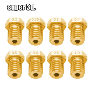 50pcs/lot accessories V5 V6 Nozzle 0.2/0.25/0.3/0.4/0.5/0.6/0.8/1.0 for 1.75mm M6 Hot end Extruder Threaded Brass printe