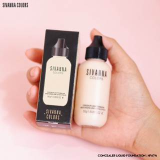 รองพื้นขวดนม Sivanna Colors Concealer Liquid Foundation SPF25 PA+++  #HF674 รองพื้นเนื้อใยไหม ขนาด 50 g.