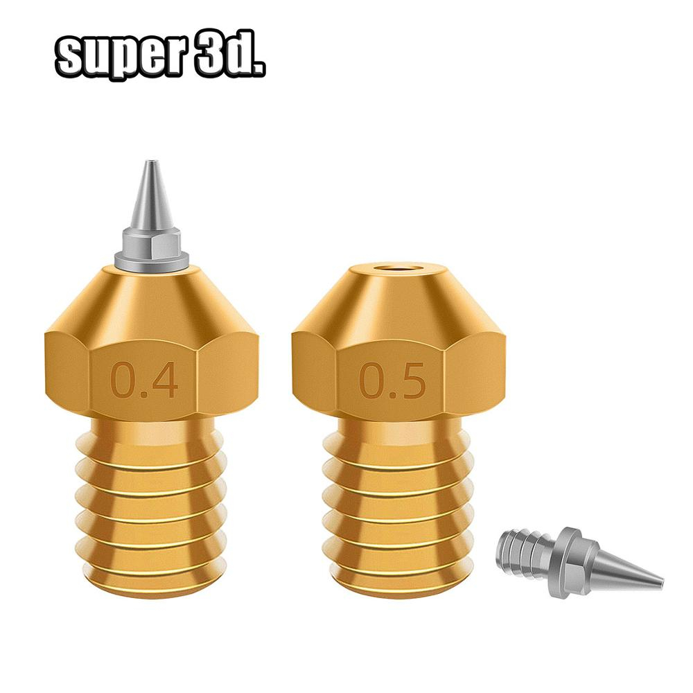 3D Printer Parts M6 V5 V6 Nozzle Airbrush Adapter Set 0.2/0.3/0.4/0.5mm Removable Stainless Steel Ti