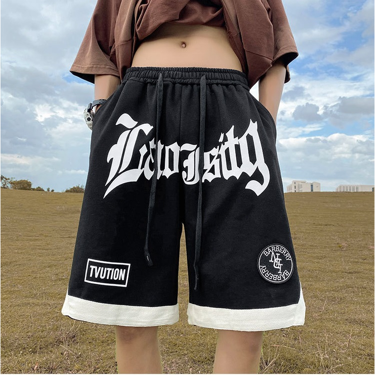 สินค้าเข้าใหม่ กางเกงขาสั้น เท่ๆ กางเกงบาส ทรงหลวม ผู้หญิงหรือผู้ชายก็ใส่ได้ สินค้าพร้อมส่งจ้า