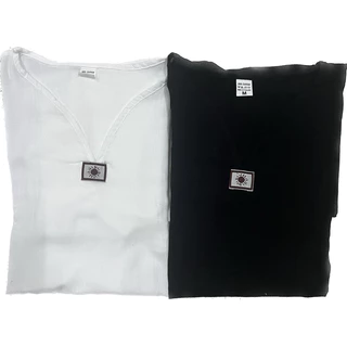 เสื้อพื้นเมือง ผ้าสาลู คอวี แขนยาว หญิงชายใส่ได้