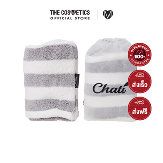 Chati Hair Turban 1 Layer - White Grey    หมวกผ้าเช็ดผมหนา 1 ชั้น