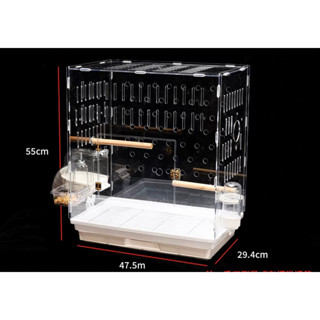 กรงนก กรงนกอะคริลิค กรงนกมินิมอล ใหญ่47cm