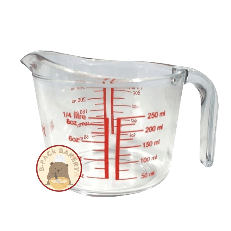 แก้วตวง สเกลแดง Measuring glass, red scale มี 3 ขนาด