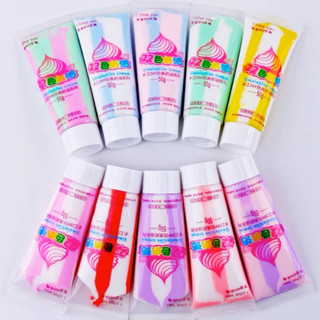 ชุดวิปครืมปลอม ครีมกาว สีทูโทน ยกเซ็ต 10 หลอด (50ml) พร้อมหัวบีบ 5 ชุด