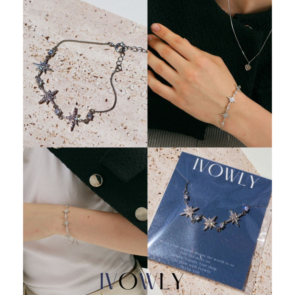 ivowly- Snowflake bracelet สร้อยข้อมือพลอยสีใส