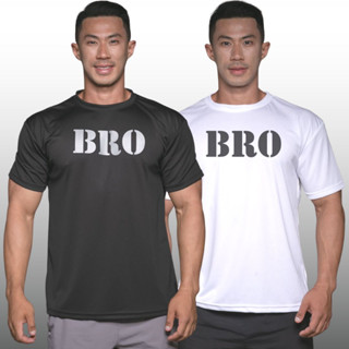 BRO เสื้อยืดแขนสั้นผู้ชาย Men’s Gym Workout Bodybuilding Muscle T-Shirt