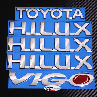 1 ชุด (5 ชิ้น) ป้ายโลโก้ สติ๊กเกอร์ 3D แต่งรอบคัน สำหรับ Toyota Hilux VIGO โตโยต้า ไฮลักซ์ วีโก้ สีเงินโครเมี่ยม