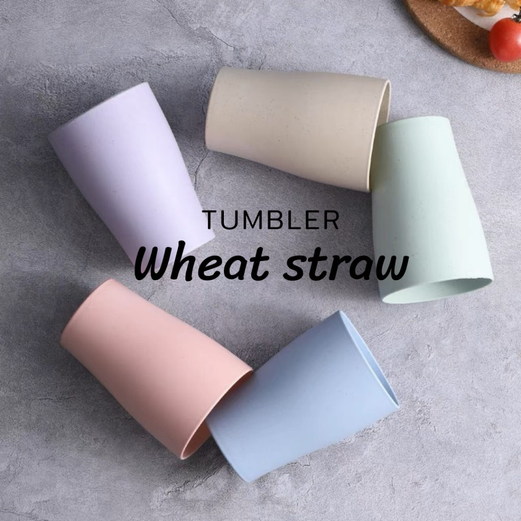 แก้วน้ำฟางข้าวสาลี ขนาด9.5-10.7น้ำหนักเบา ทนทาน ไม่แตกง่าย ฟางข้าวสาลีวัสดุเป็นมิตรต่อธรรมชาติ - รูปที่ 3