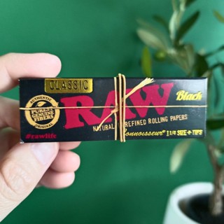 แท้ 100% Raw Black Connoisseur 1 1/4 With Tip