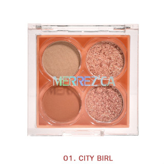 Merrezca Pro Eyeshadow Palette No.01 CITY GIRL เมอร์เรซก้า โปร อายแชโดว์ พาเลท