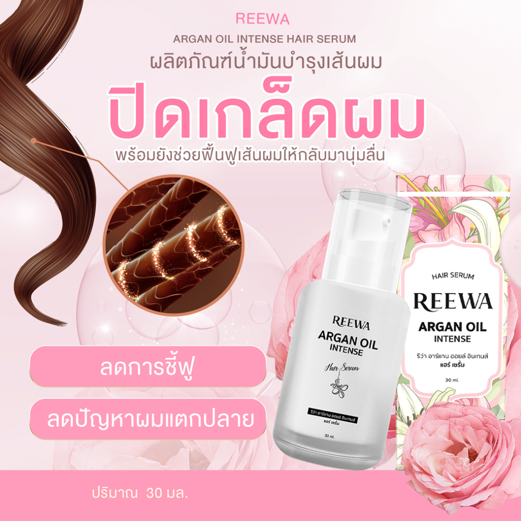 ⚡เซรั่มปิดเกล็ดผม⚡ Reewa รีว่า - ❀ ปริมาณ 30มล.