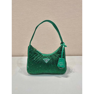 Satin mini-bag with artificial crystals(Ori)เทพ