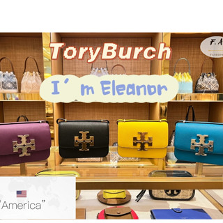 U.S OUTLET ะเป๋า tory Burch แท้  Eleanor pebbled small convertible shoulder bag กระเป๋าหนังแฟชั่นผู้หญิง 206