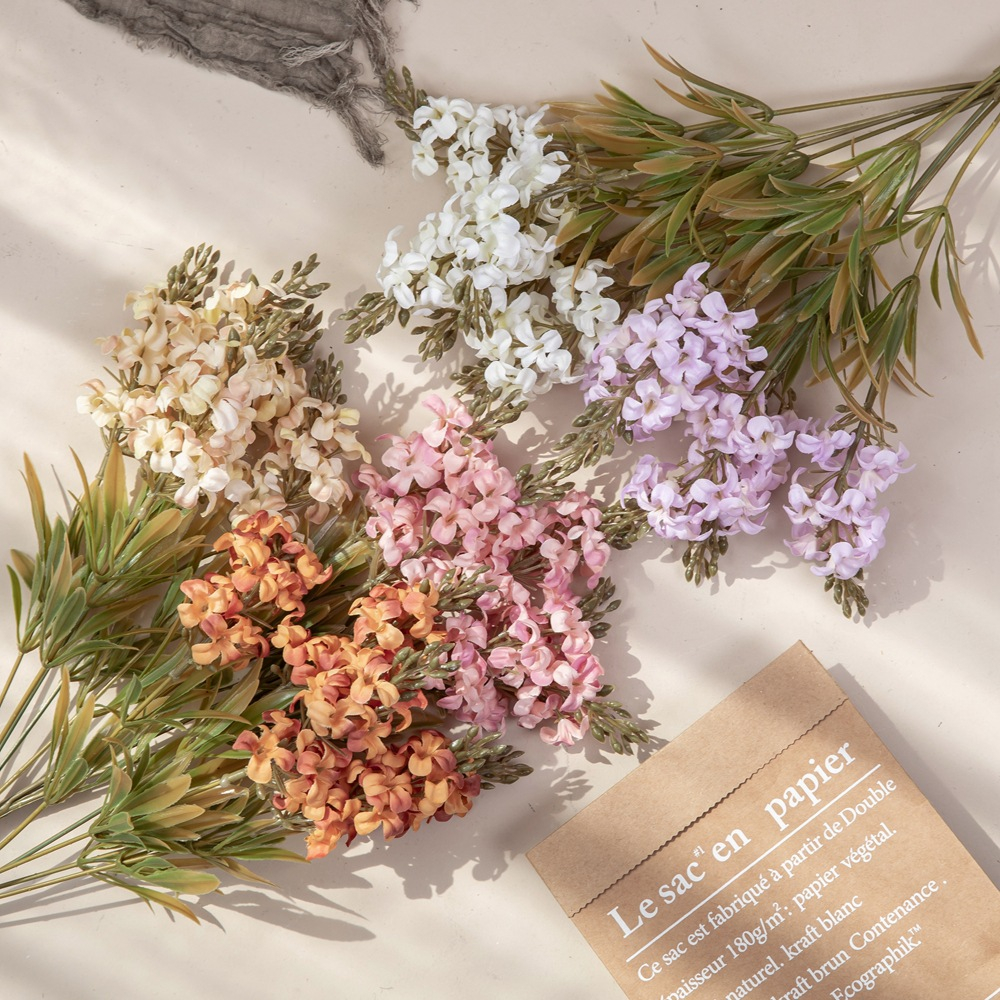 O•urHome [พร้อมส่ง] ดอกไฮยาซินธ์ 5 หัว Artificial 5 heads of hyacinth flower ดอกไม้ปลอมงานแต่งงานและของตกแต่งบ้าน โรงแรม