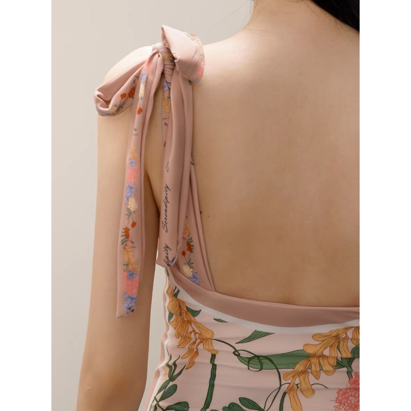 พร้อมส่งจากไทย ชุดว่ายน้ำวันพีชผูกไหล่สไตล์เกาหลี สาวหวานห้ามพลาด มี3สร - รูปที่ 3