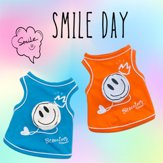 PetSociety เสื้อสุนัข-แมว เสื้อกล้ามแต่งป๊อปอัพ พิมพ์ลาย "Smile"