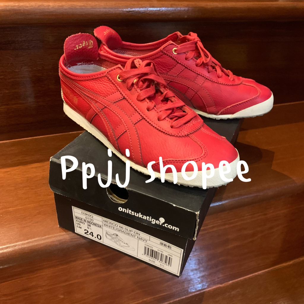 Onitsuka Tiger Mexico 66 - สีแดง ขอบทอง