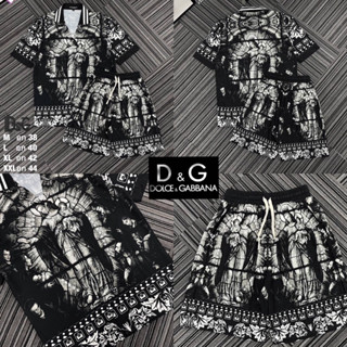 ชุดเซท D&amp;G 🖤 เสื้อเชิ้ต + กางเกงขาสั้น 🩳 Hiend 1:1 ส่งจากไทย 🇹🇭 ร้านค้าจัดส่งไว