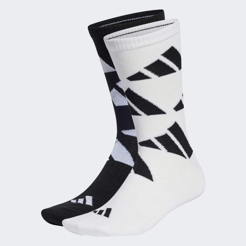 Adidas ถุงเท้า AEROREADY Crew Logo Brand Love Socks 2 Pairs | White/Black ( HT3462 )