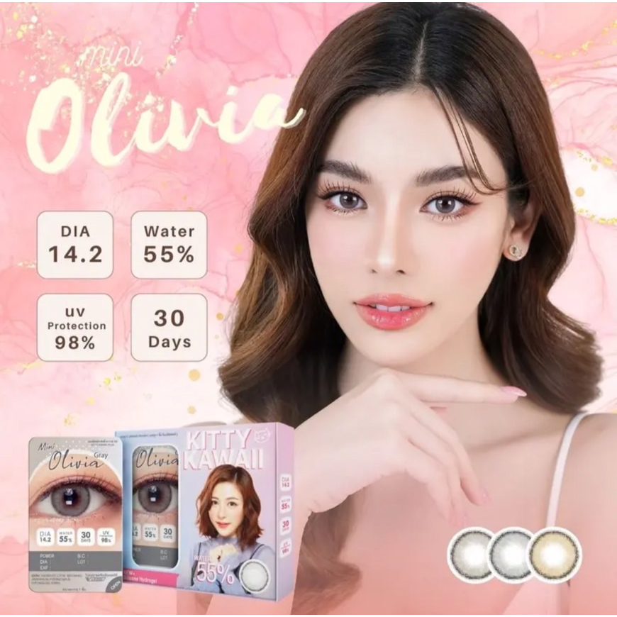 Kitty kawaii แบบกล่อง รุ่น MINI OLIVIA  GRAY, BROWN, LIGHT BROWN