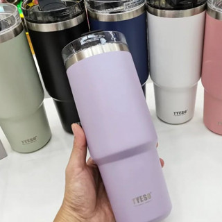 HOT🔥รุ่นใหม่ของแท้ ❄️ แก้วTYESO ขนาด 20-30oz. ขอบล่างมนโค้ง แถม หลอดซิลิโคนแบบมใหม่ สแตนเลส 304 ทั้งในและนอก