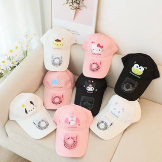 หมวกแกป🧢หมวกพัดลมซานริโอ้🔅ชาร์จusb(พร้อมส่ง❗️)