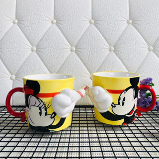 แก้วมัคเซรามิคญี่ปุ่น Disney Japan ลาย Mickey &amp; Minnie มือสอง มีตำหนิ