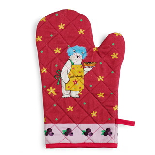 SuperSOSO! Cotton Oven Mitts &amp; Cotton Pot Holder with Cotton Padding gift set in red or yellow