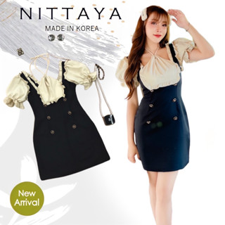 ราคาถูกที่สุด!! NITTAYA เดรสทรูโทนแขนตุ๊กตาผูกคอ