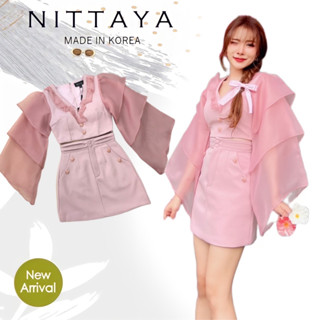 ราคาถูกที่สุด!! NITTAYA เซตเสื้อชมพูแขนยาว+กระโปรง