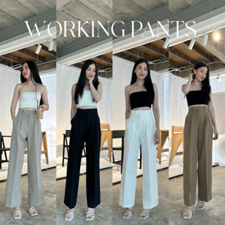 LOVEYOUMADLY.BKK - Working pants 🖇️📚กางเกงขายาวเอวสูงทรงกระบอก ผ้าดีมาก