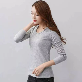เสื้อคอกลมแขนยาว เต็มตัว (ผ้าคอตตอน) ทรงสวย สินค้าขายดี