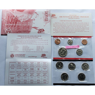 ชุดเหรียญ USA Mint Set 10  เหรียญ ปี 1999 -D