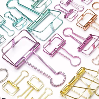 คลิปหนีบกระดาษ เหล็กสีสัน สวยงาม Paper clip