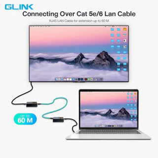 GLINK (GL032) HDMI Extender Ethernet RJ45 to 60M อุปกรณ์ต่อขยายสัญญาณภาพและเสียงด้วยสายแลน ปก. 2ปี ใช้กับสาย pure copper