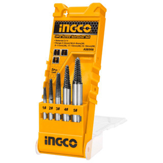 INGCO ชุดถอนเกลียวซ้าย 5 ตัวชุด  ที่ถอดสกรู ชุดถอนสกรู รุ่น ASE008 ( 5 pcs Screw Extractor )