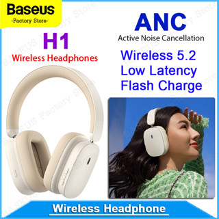 Baseus Bowie H1 Noise-Cancelling Wireless Headphones Creamy-White