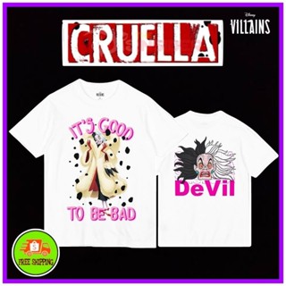 เสื้อDisney ลาย Cruela (Villains) สีขาว (TMX-005)