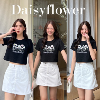 (ลด50% โค้ด50MIDNIGHT) ✨Daisyflower เสื้อครอปทรงพอดีตัว ผ้าcotton100% พร้อมส่ง