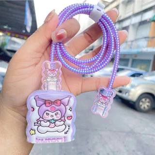 🚚พร้อมส่งจากไทย🚚 20W 🔥พร้อมส่ง🔥ชุดแต่งสายชาร์จลายการ์ตูน เคสหัวชาร์จ ชุดถนอมสายชาร์จการ์ตูนน่ารักๆ