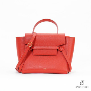 CELINE BELT BAG NANO RED CALF GHW