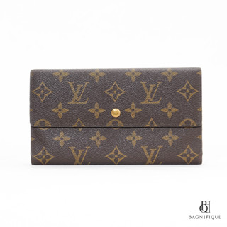 LV SARAH WALLET LONG BROWN MONOGRAM CANVAS GHW