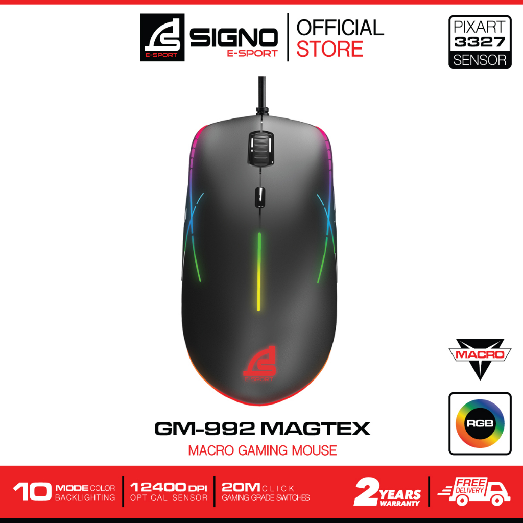 SIGNO E-Sport Macro Gaming Mouse MAGTEX รุ่น GM-992 (เมาส์ เกมมิ่ง)