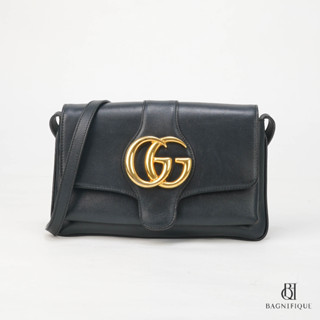 GUCCI ARLI GG LOGO SMALL BLACK CALF GHW