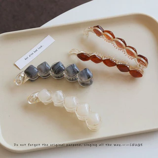 กิ๊บกล้วย Marble Banana กิ๊บกล้วยหินเทียม ตัวหินเทียมจะออกใสมันวาว ขนาดยาว 10.cm. กิ๊บติดผม กิ๊บหนีบผม กิ๊บผม