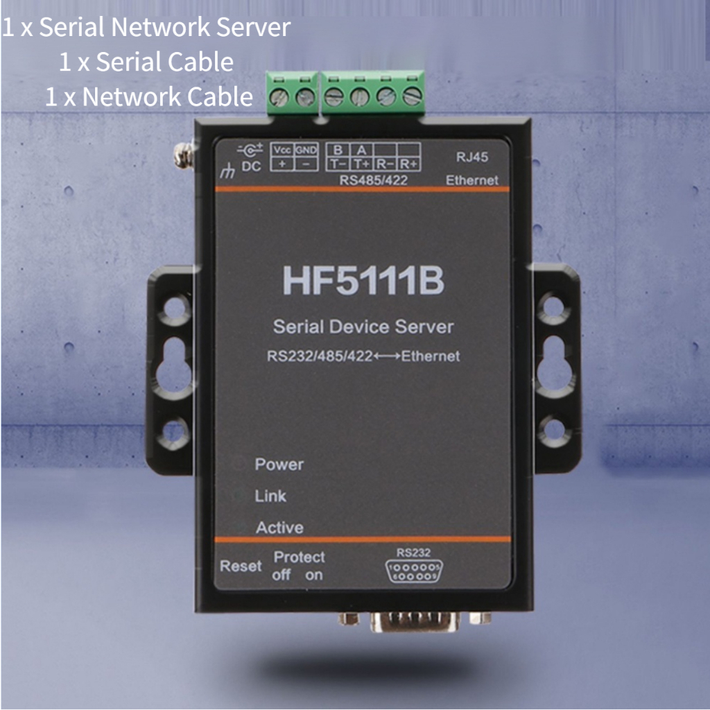 เครื่องเซิร์ฟเวอร์ Hf-5111B Serial Server 3-In-1 Rj45 Rs232/Rs485/Rs422 To Ethernet Dtu สําหรับเครื่องปรับอากาศ