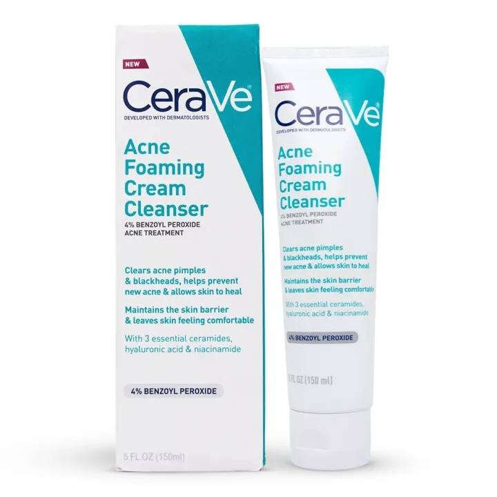 CeraVe Acne Foaming Cream Cleanser 150ml. เซราวี แอคเน่ คลีนเซอร์ ครีมโฟมล้างหน้า (แพคเกจใหม่)